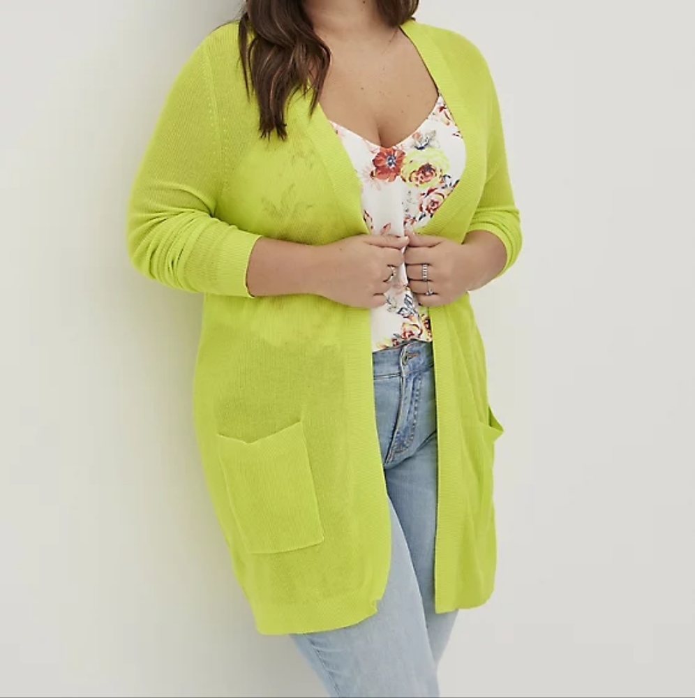 Torrid Lime Cardigan Size 5